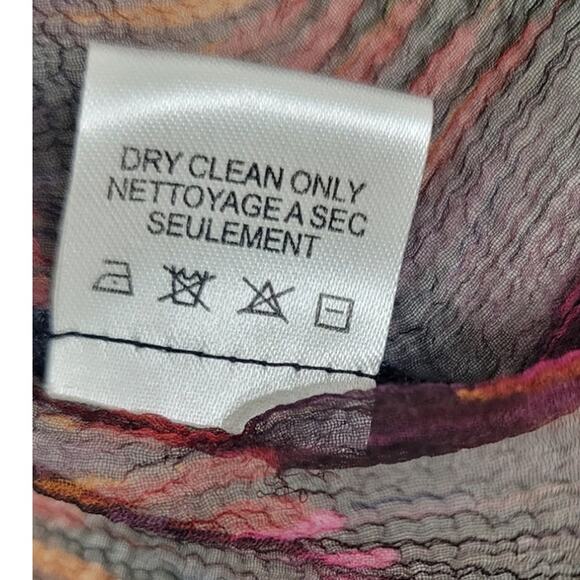 Anthropologie Of Two Minds Shirt Womens Small P 100% Silk Sheer Boho Whimsical - Picture 7 of 7